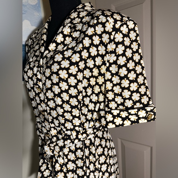 Vintage Beautiful Escada Black/White/Tan Dress by Margaretha Ley - Picture 5 of 11